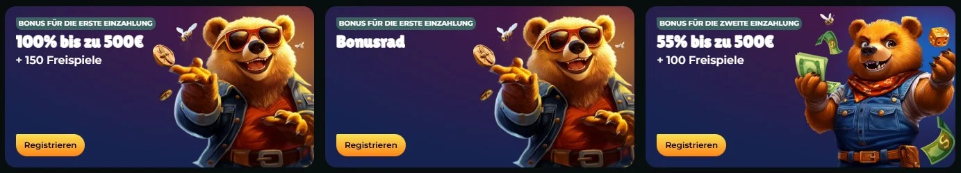 Honeybetz Casino Boni und Aktionen