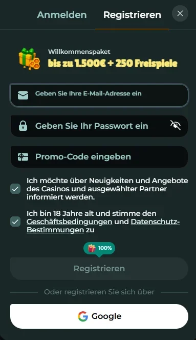 Honeybetz Casino Registrierung